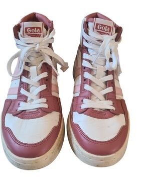 Gola Challenge High CLB536 White Orange Spice Pearl Pink Sz 8